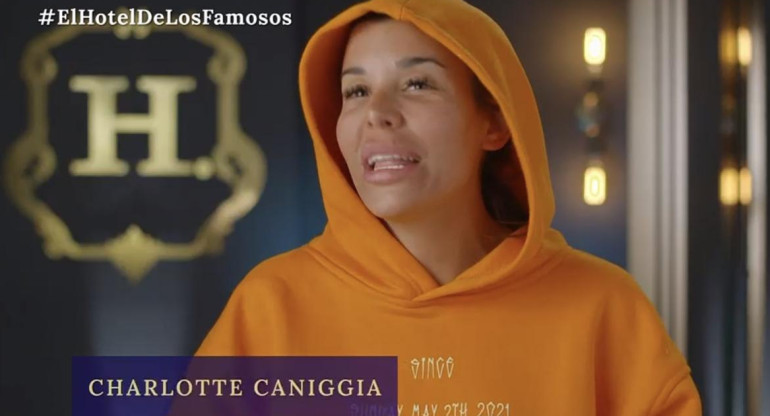 Charlotte Caniggia en El Hotel de los Famosos. Foto: Captura de TV.