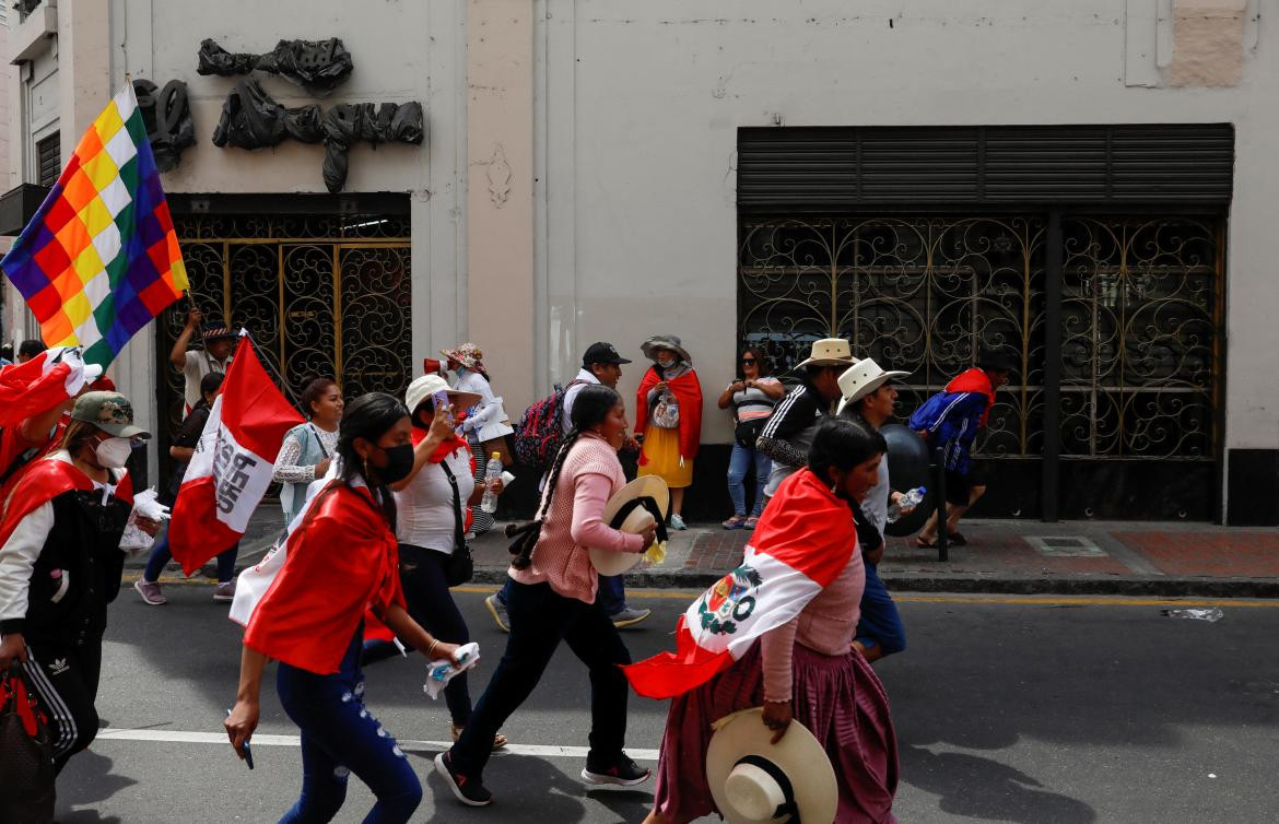 Jornada de manifestaciones en Perú. Foto: REUTERS