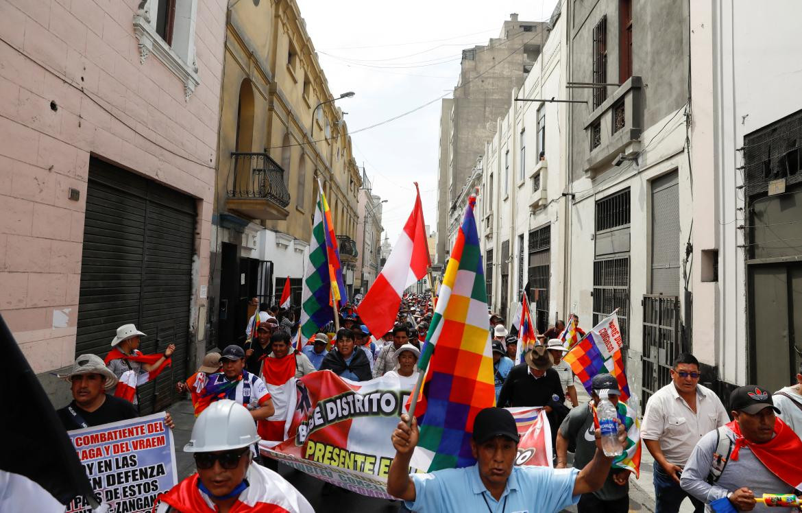 Jornada de manifestaciones en Perú. Foto: REUTERS