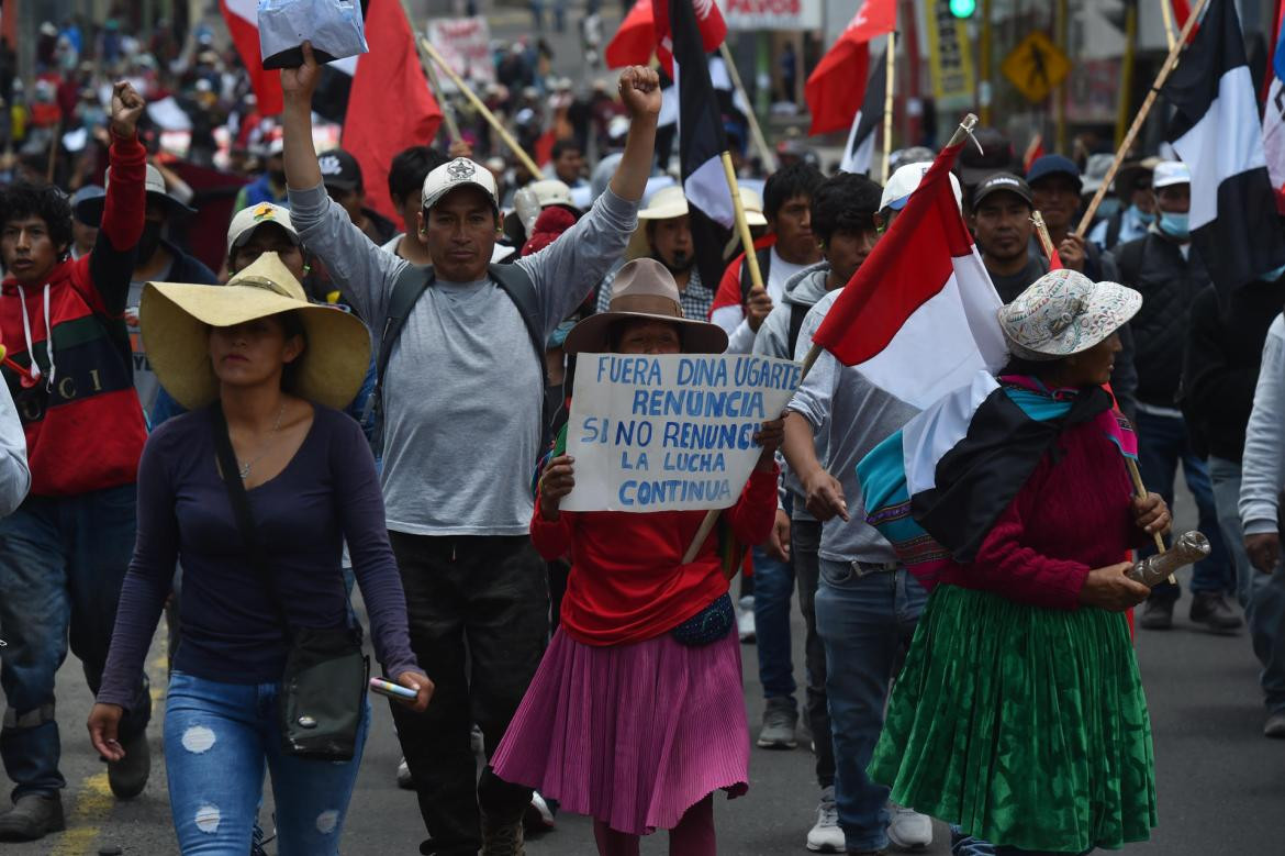 Jornada de manifestaciones en Perú. Foto: EFE