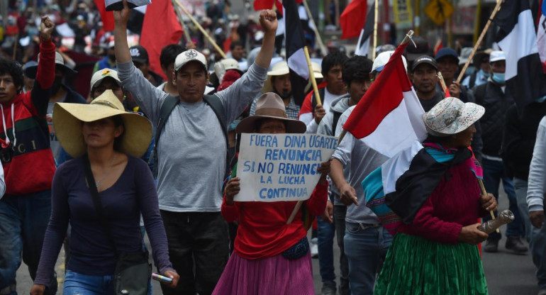 Jornada de manifestaciones en Perú. Foto: EFE