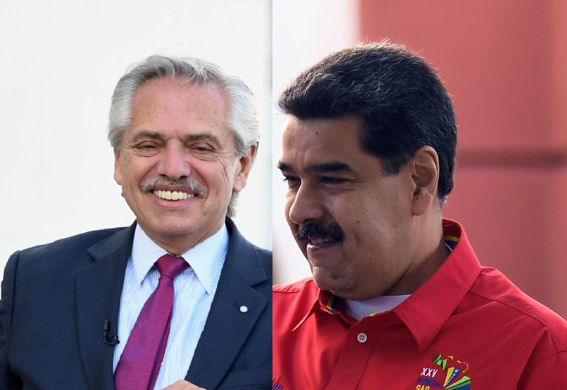 Alberto Fernández y Nicolás Maduro, NA