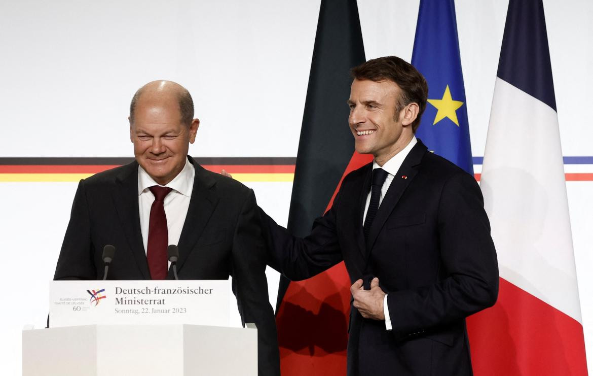 Scholz y Macron. Foto: Reuters.