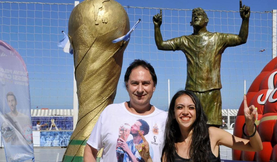 Estatua de Messi en Mar del Plata. Foto: Télam.