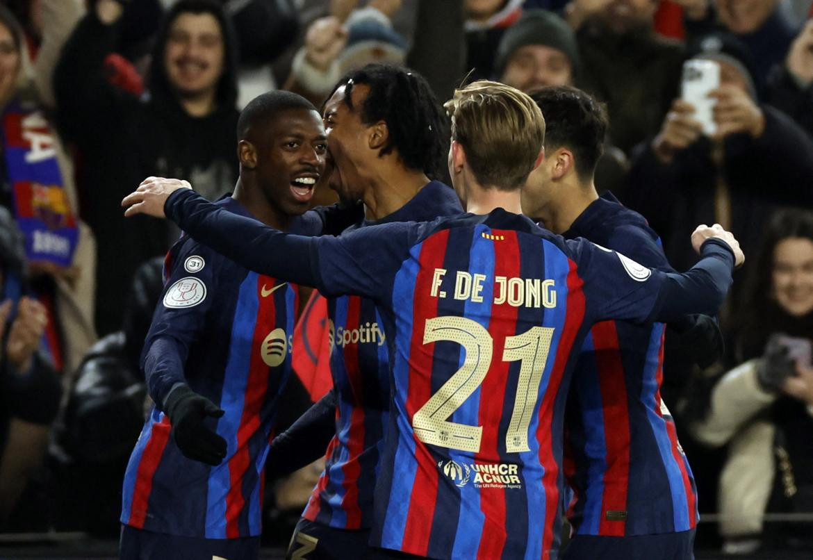 Festejo del Barcelona ante la Real Sociedad por Copa de Rey. Foto: REUTERS.