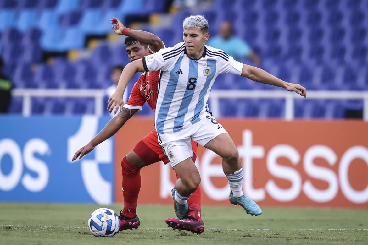 Sudamericano Sub 20, Argentina vs. Perú. Foto: @CONMEBOL.