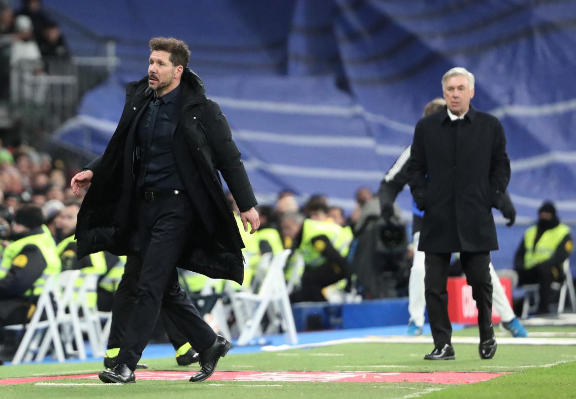 Diego Simeone y Carlo Ancelotti, fútbol español. Foto: REUTERS