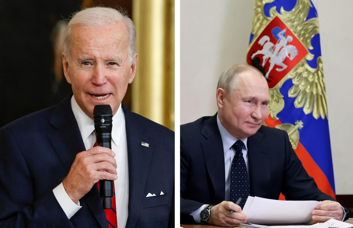 Joe Biden y Vladimir Putin. Foto: Reuters