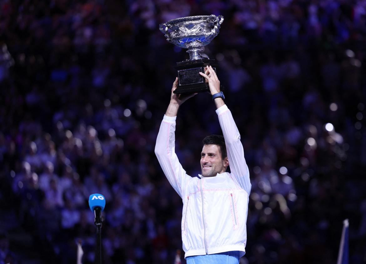 Novak Djokovic, campeón del Australia Open. Foto: Reuters.