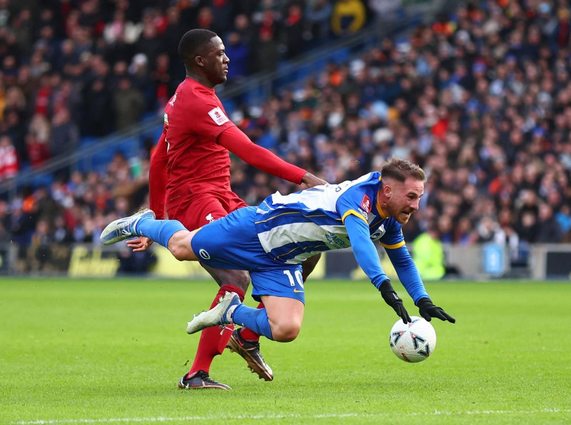 Alexis Mac Allister vs. Liverpool. Foto: Reuters.