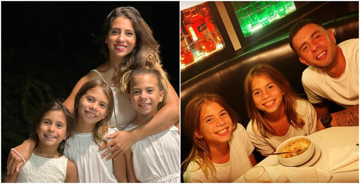 Cinthia Fernández y Matías Defederico junto a sus hijas. Fotos: Instagram.