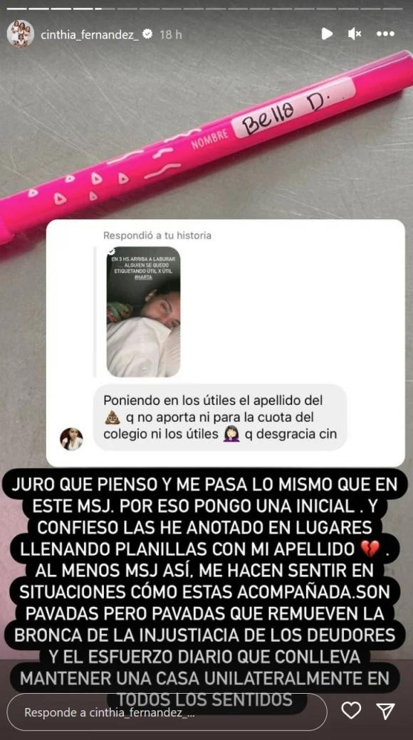 Cinthia Fernández indignada. Foto: Instagram.