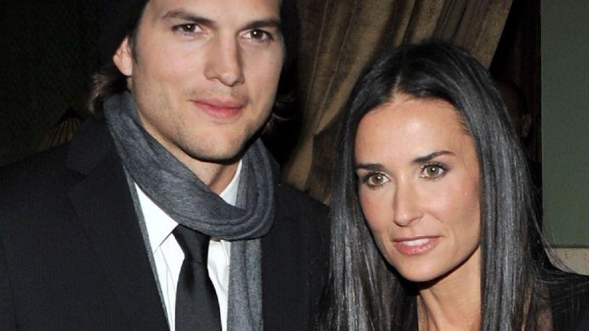 Ashton Kutcher con Demi Moore. Foto: Instagram.