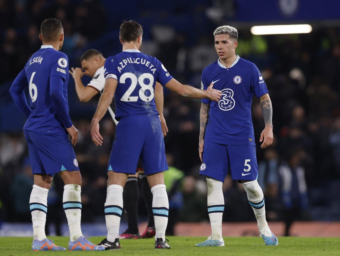 Chelsea empató sin goles ante Fulham en el debut de Enzo Fernández. Foto: Reuters.