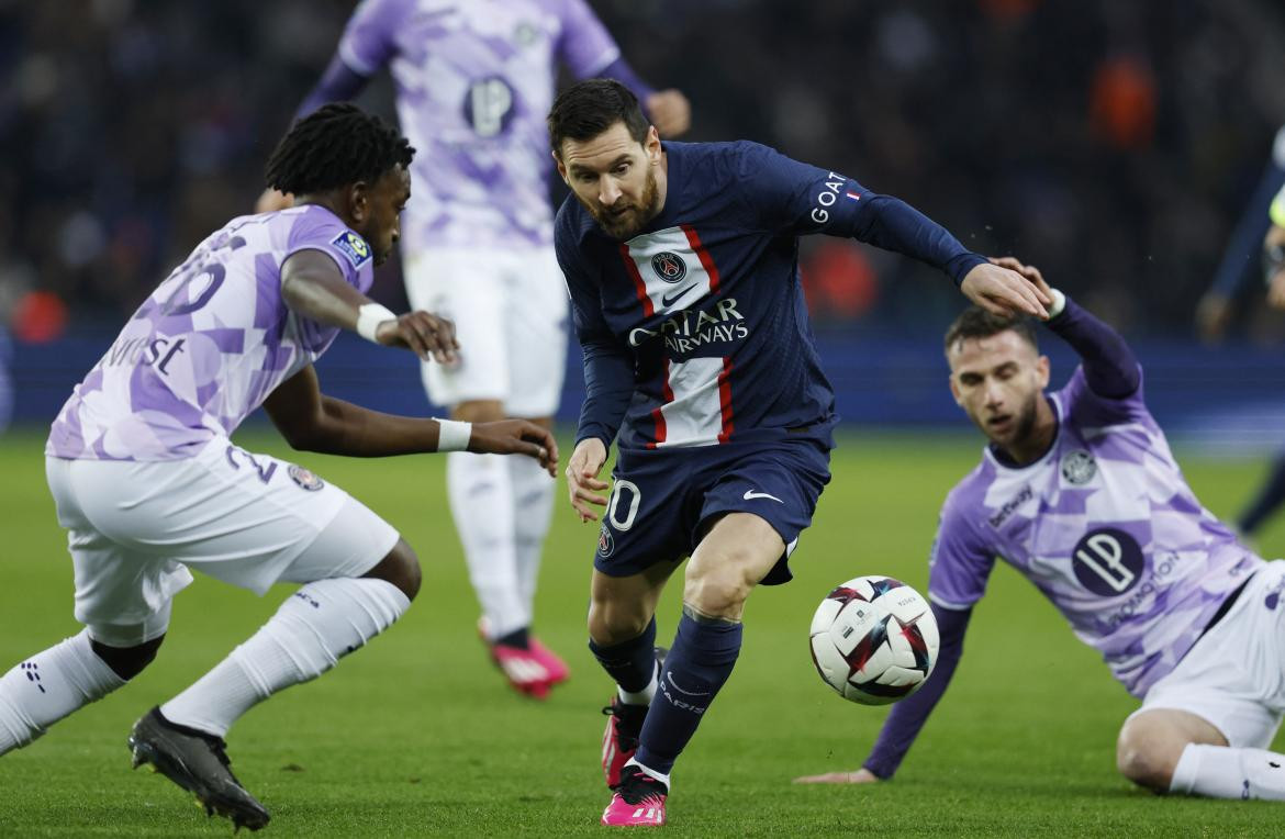 Lionel Messi ante Toulouse; PSG. Foto: Reuters.