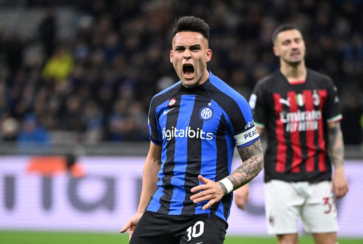 Lautaro Martínez, héroe del derbi ante Milan. Foto: Reuters.