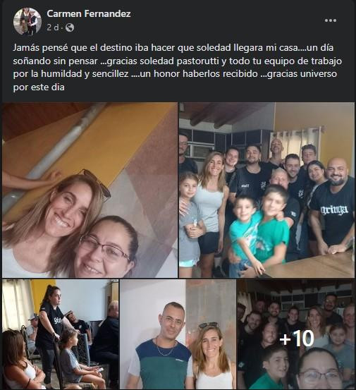 Soledad Pastorutti y la docente que la recibió en Mendoza. Foto: Facebook.