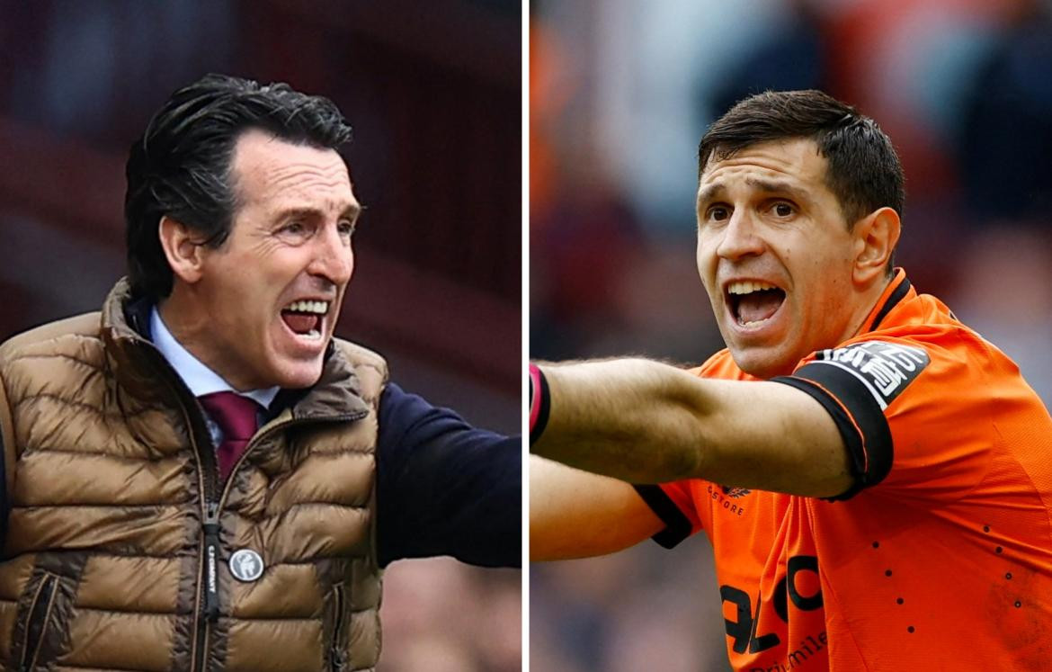 Unai Emery y Dibu Martínez. Foto: Reuters.