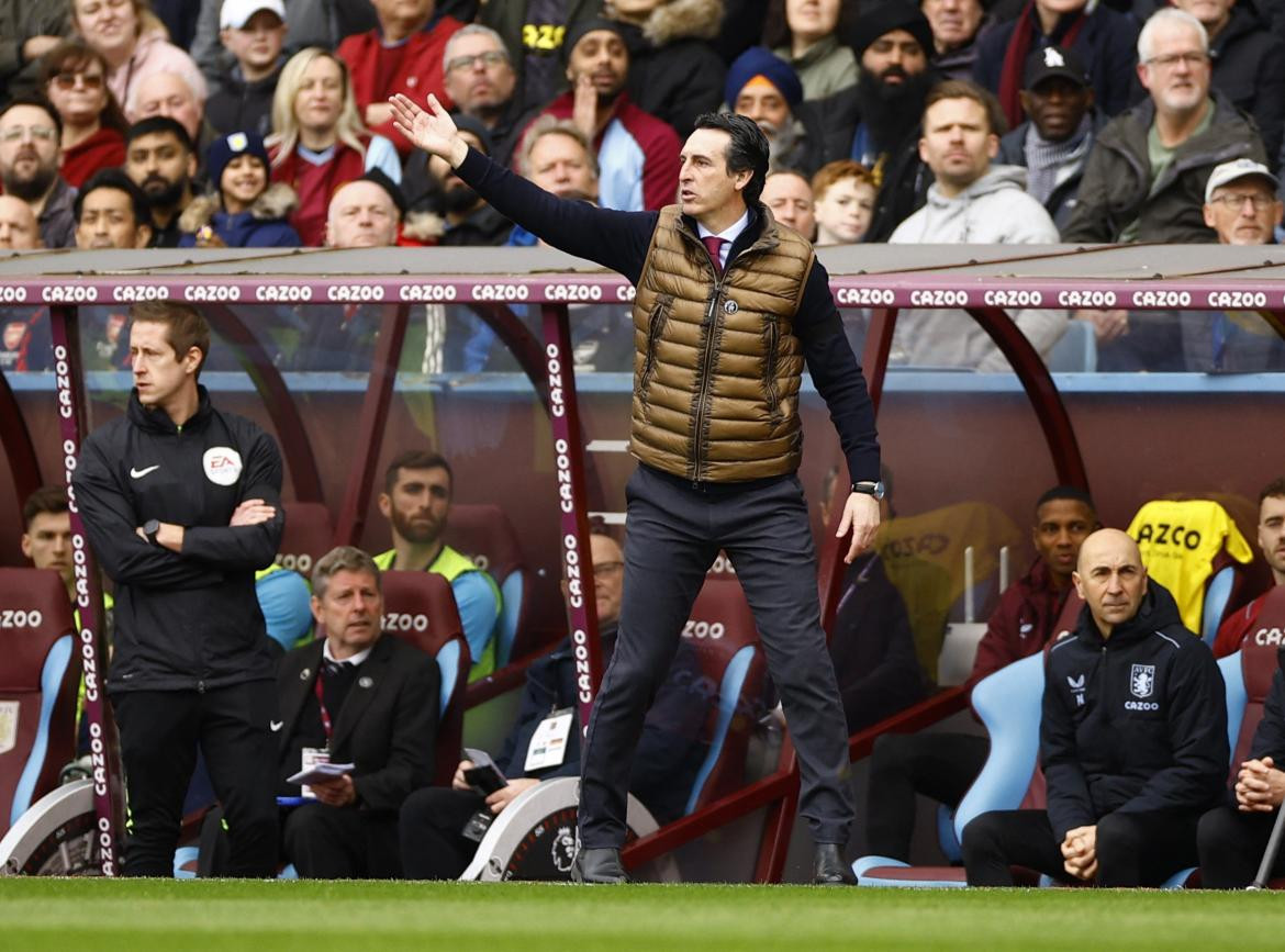 Unai Emery, el entrenador de Aston Villa. Foto: Reuters.
