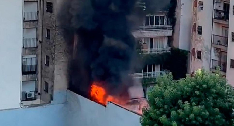 Incendio en Palermo. Foto: captura de pantalla.
