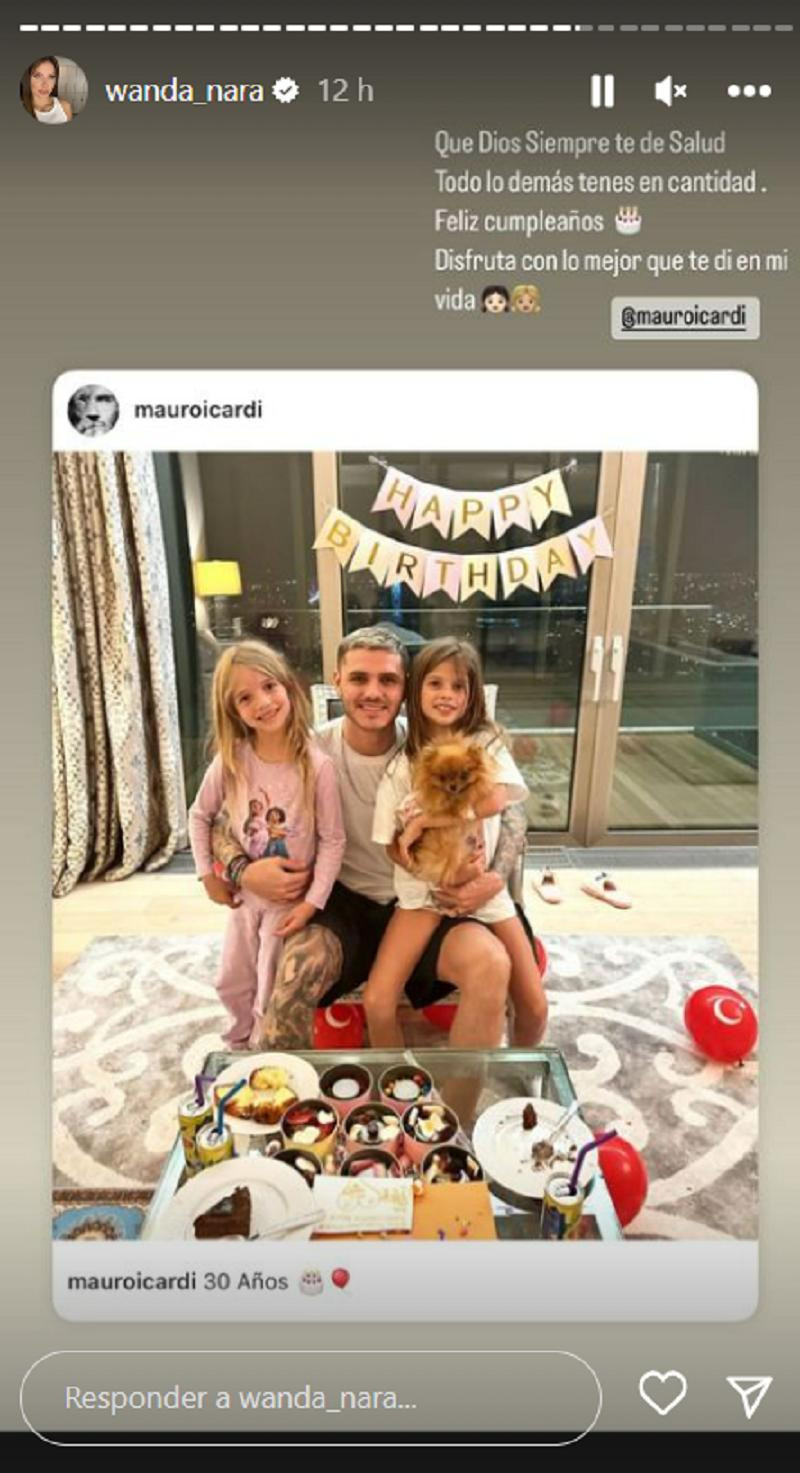 El mensaje de Wanda para Mauro en su cumpleaños. Foto: Instagram.