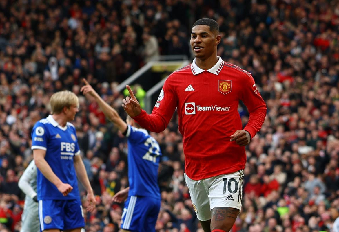 Marcus Rashford; Manchester United-Leicester City. Foto: Reuters.