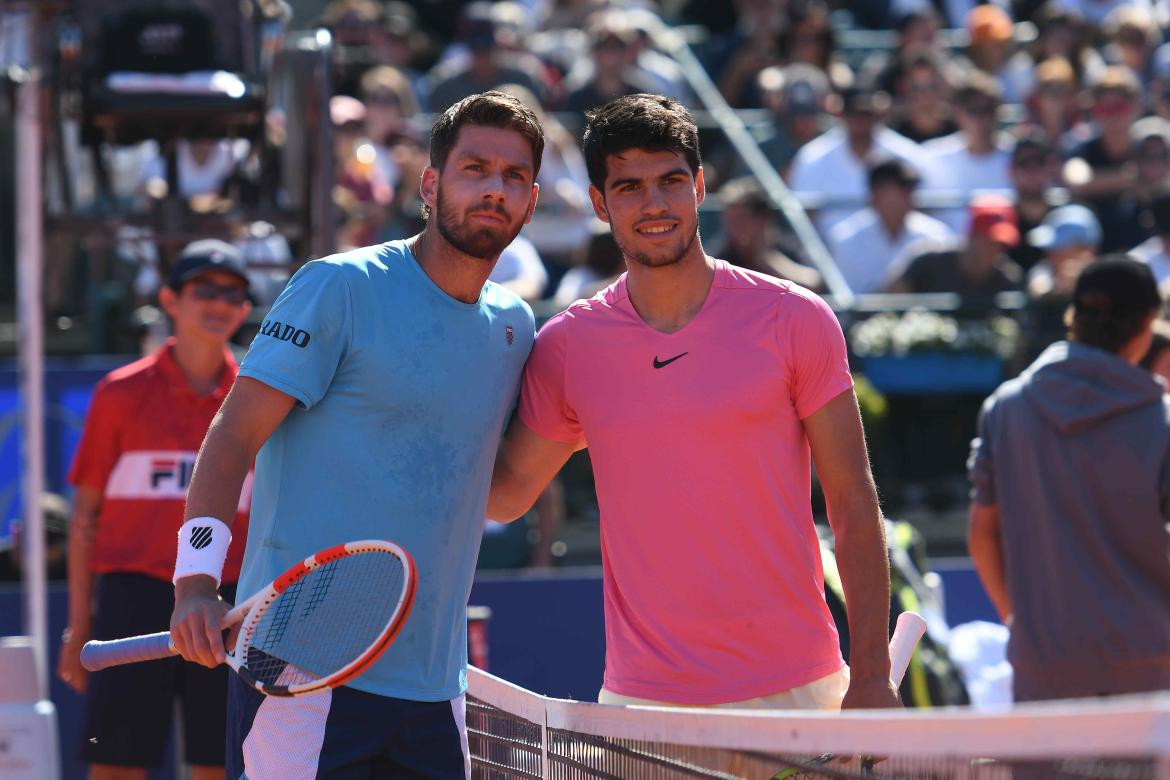 Carlos Alcaraz y Cameron Norrie; ATP de Buenos Aires. Foto: Télam.