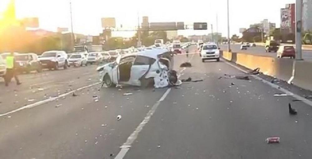 Choque múltiple de cinco autos en la Panamericana, foto NA, redes sociales