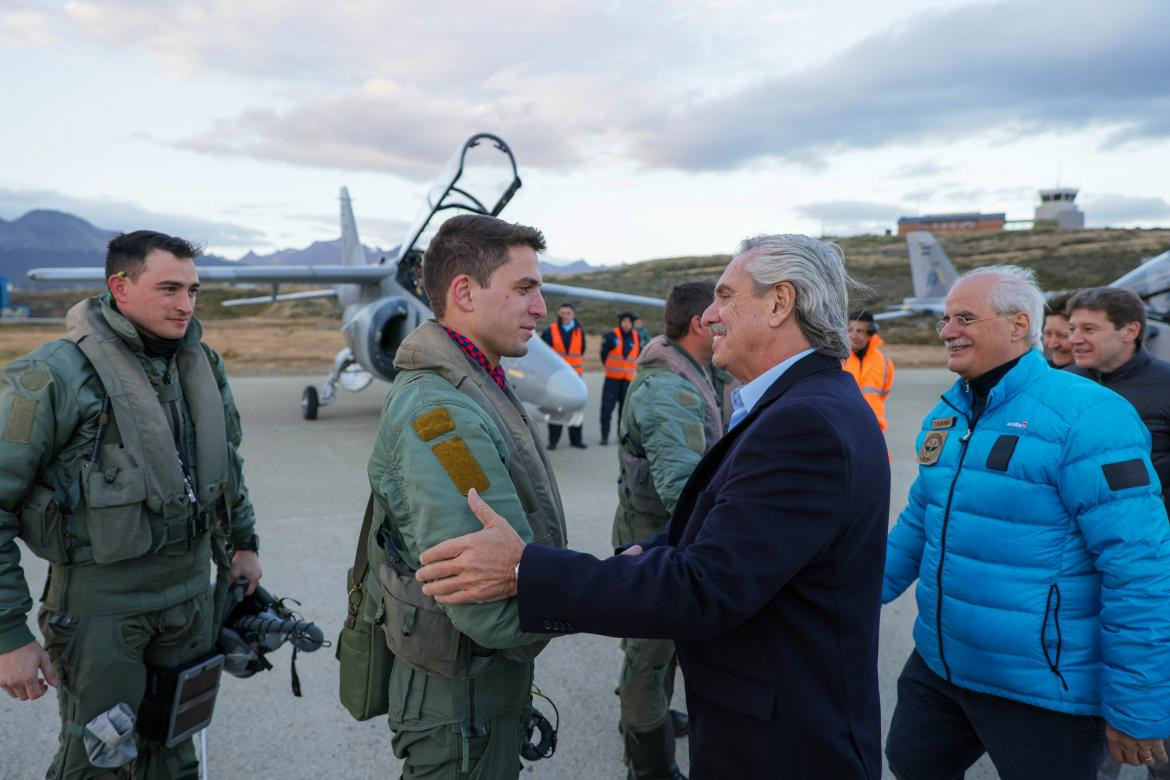 Alberto Fernández en Tierra del Fuego, Télam