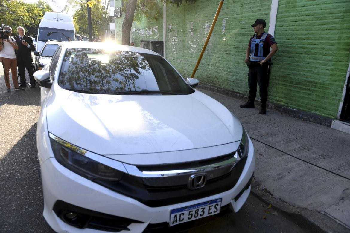 Auto del sospechoso del crimen de una mujer en el Barrio Zavaleta. Foto: Telam