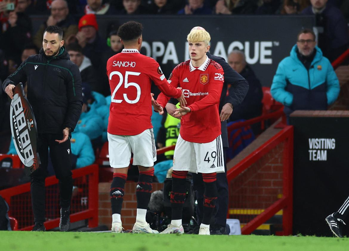 Alejandro Garnacho; Manchester United vs. Barcelona; Europa League. Foto: Reuters.