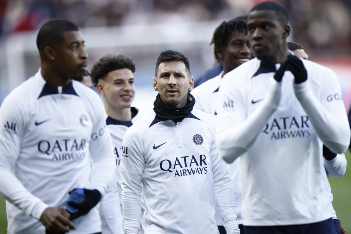 Lionel Messi en el entrenamiento del PSG. Foto: EFE.