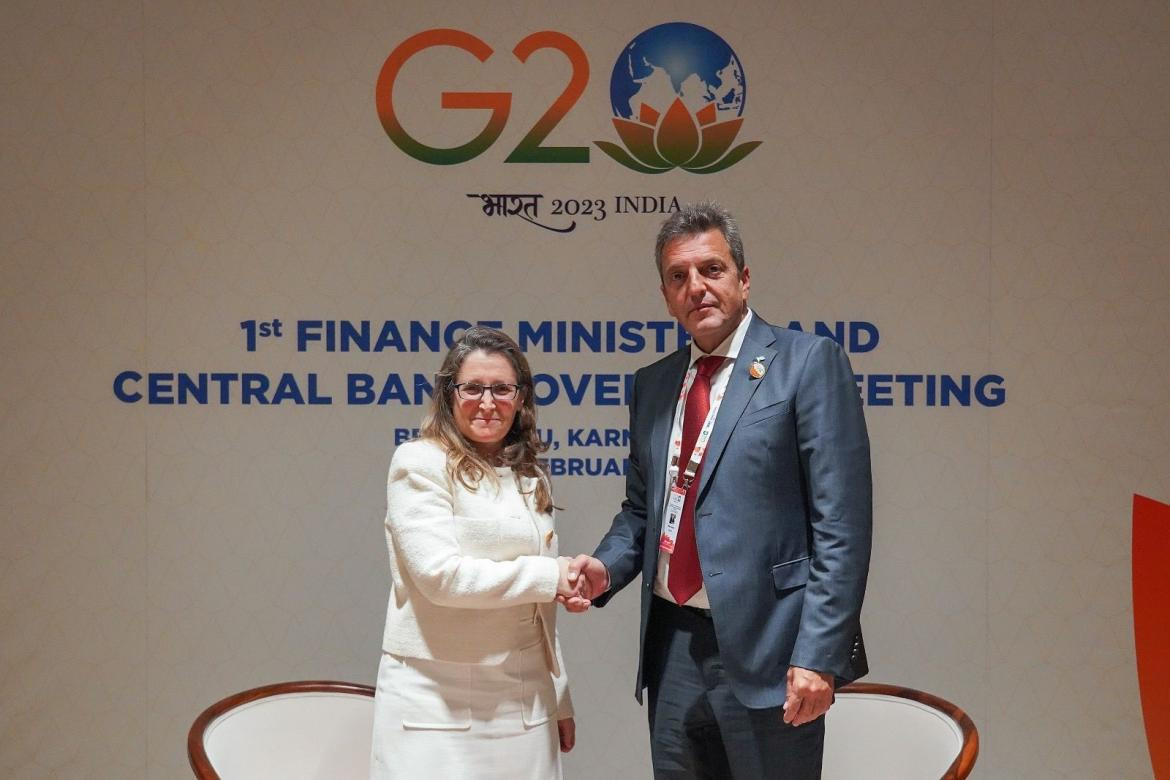 Sergio Massa en el G20, India, reuniones, foto Presidencia	