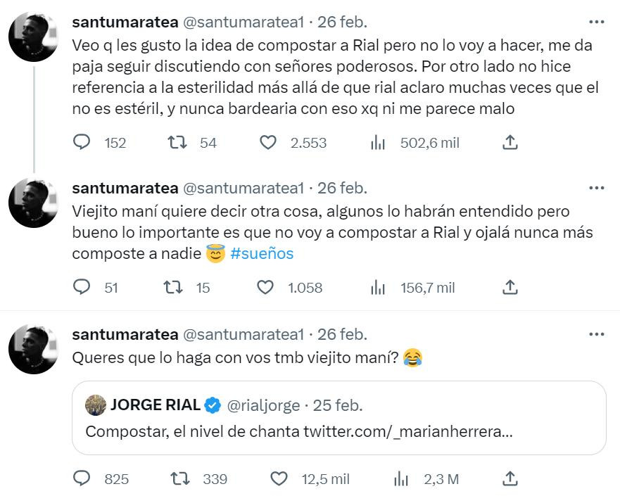 Pelea entre Santi Maratea y Rial. Foto: Instagram.