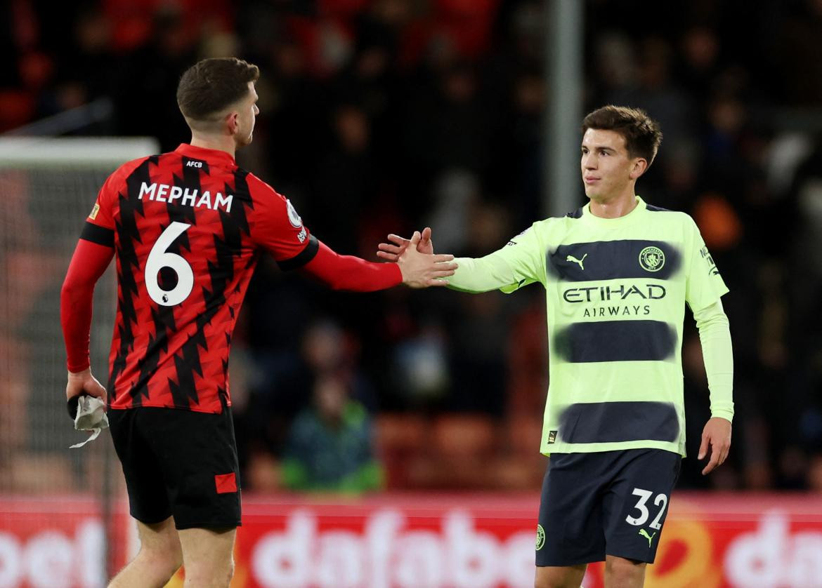 Máximo Perrone en el Manchester City. Foto: REUTERS.