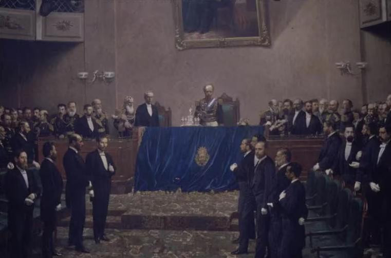 Cuadro del discurso de apertura ordinaria de Julio Argentino Roca