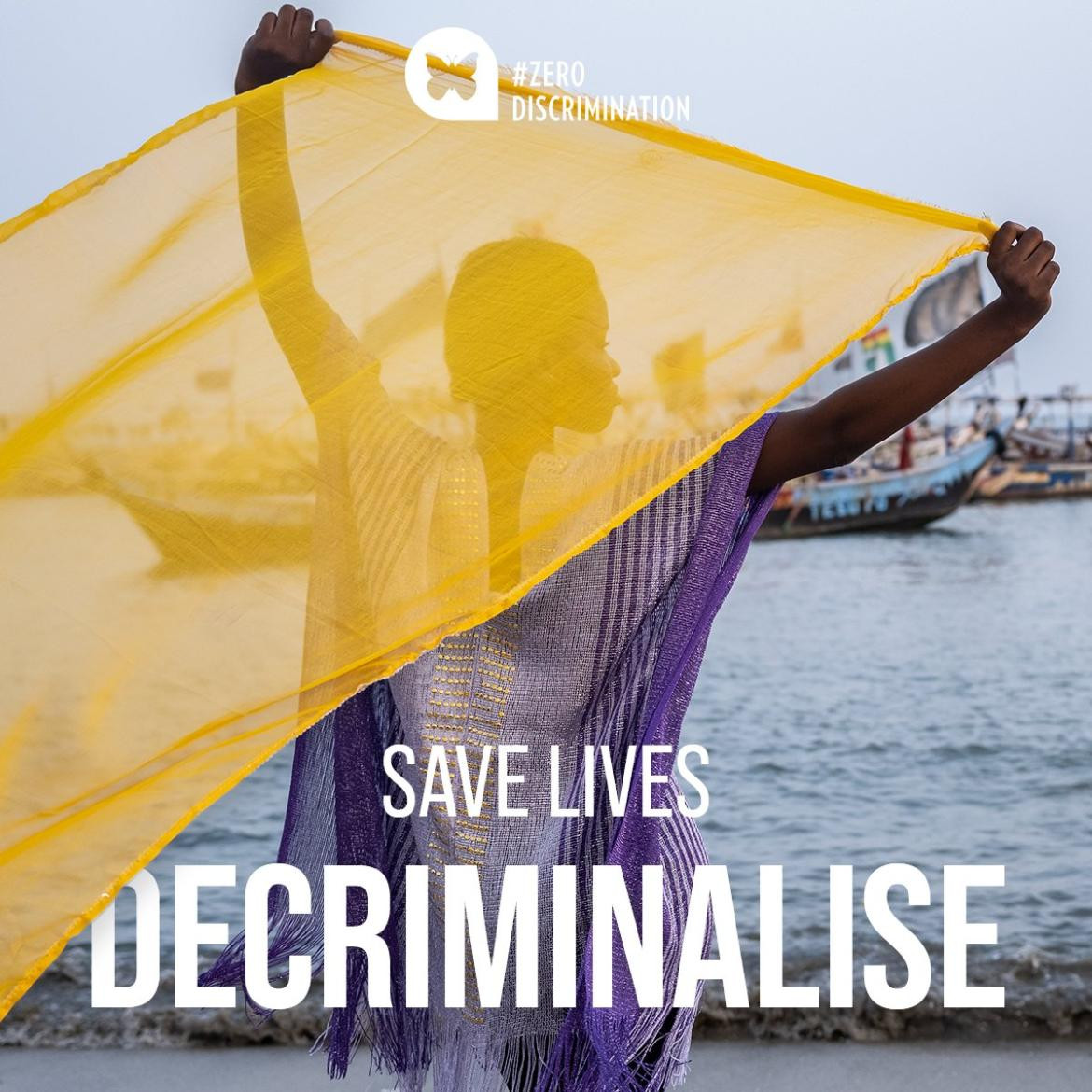 Campaña de la ONU Salva vidas, despenaliza. Foto Twitter @UN.