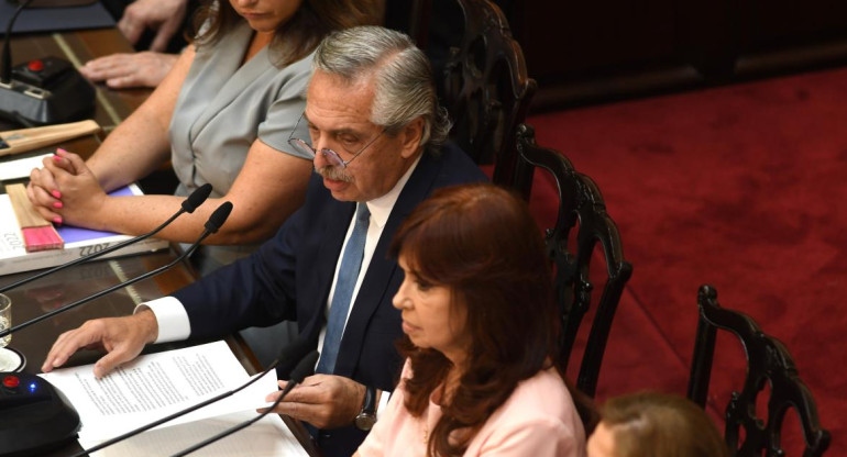 Alberto Fernández en Asamblea Legislativa. Foto: Télam.	