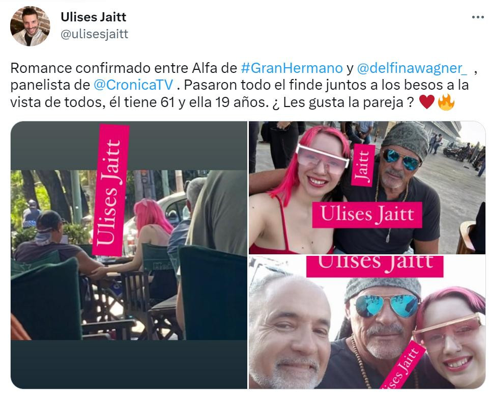 Ulises Jaitt confirmó el romance. Foto: Twitter.
