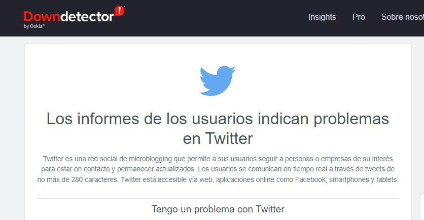 Caída de Twitter, Down Detector