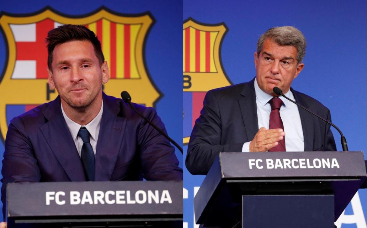 Lionel Messi y Joan Laporta, Barcelona FC. Fotos: REUTERS