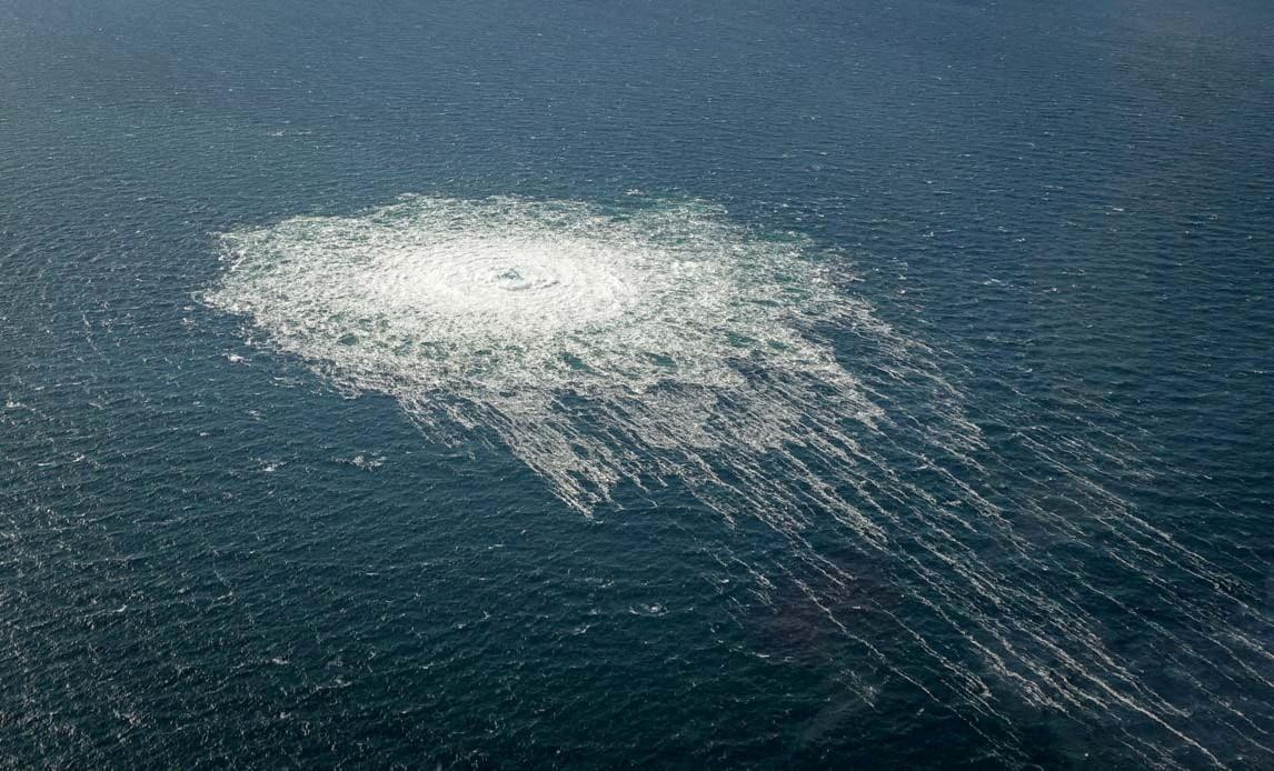 Explosión de los gasoductos. Foto Reuters.