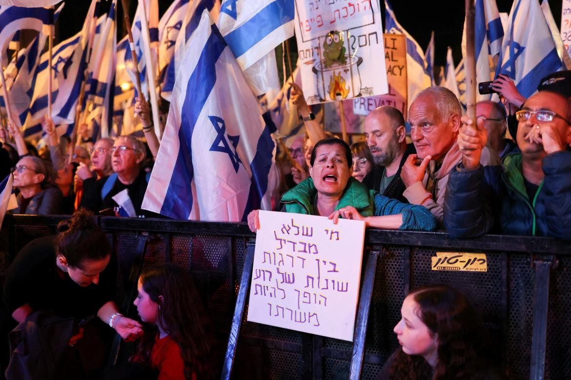 Siguen las protestas contra Netanyahu. Foto: Reuters. 