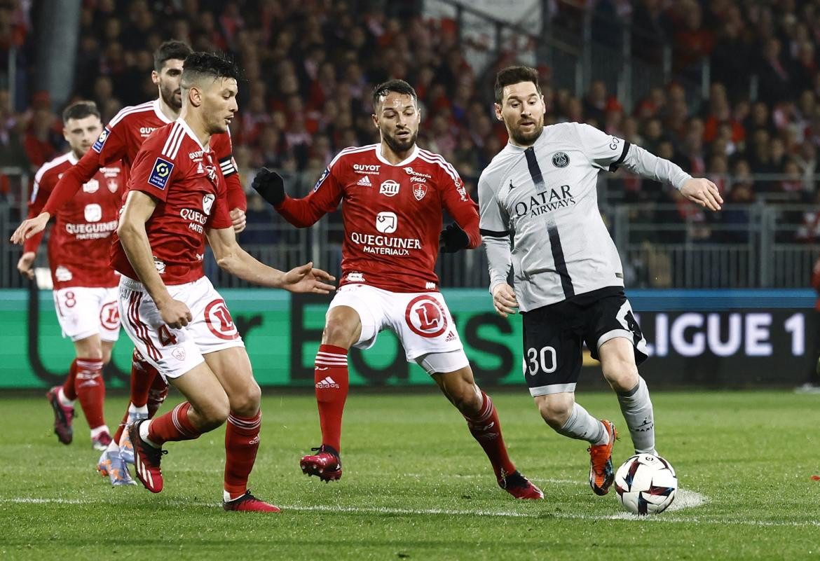 Lionel Messi, Brest vs PSG, Liga 1. Foto: REUTERS