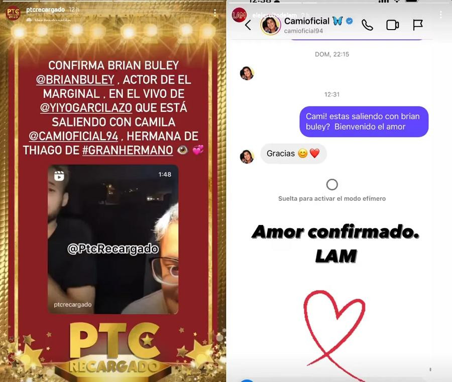 Romance confirmado. Foto: Instagram.