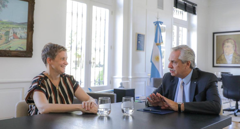 Alberto Fernández y Verónica Gómez. Foto: Presidencia.
