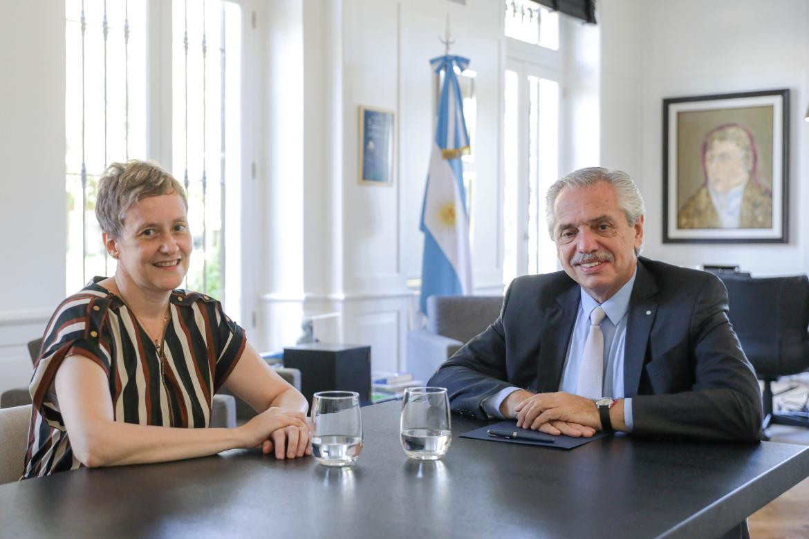 Alberto Fernández y Verónica Gómez. Foto: Presidencia.