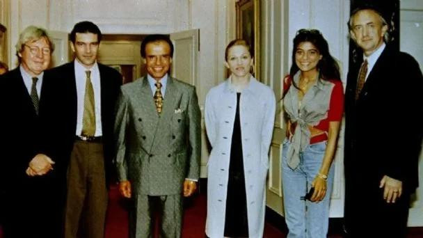 El encuentro de Madonna y Carlos Menem. Foto: Archivo.