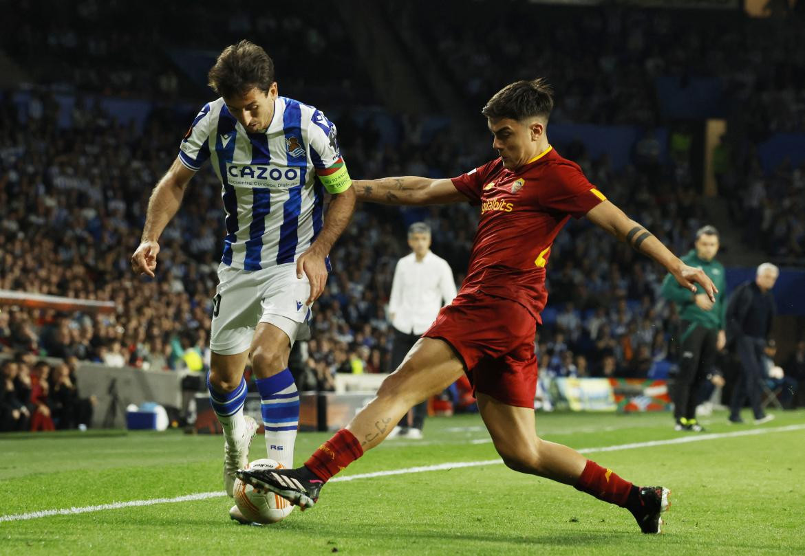 Paulo Dybala; Real Sociedad vs. Roma. Foto. Reuters.