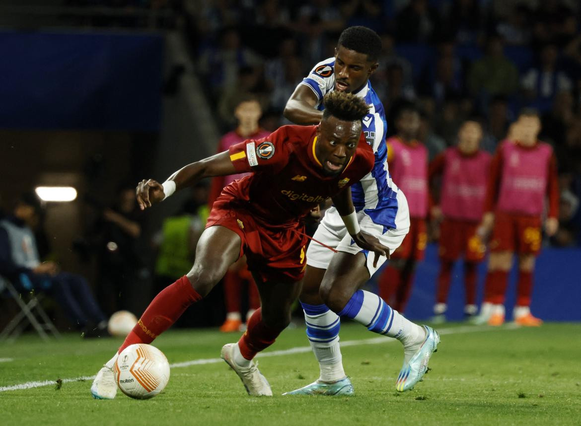 Tammy Abraham; Real Sociedad vs. Roma. Foto. Reuters.